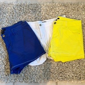 H&M Raw Hem Mid Rise Denim Shorts Rolled Hem - 3 Pair Bundle